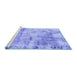 Sideview of Machine Washable Abstract Blue Modern Rug, wshabs1148blu