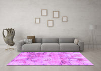 Machine Washable Abstract Purple Modern Rug, wshabs1148pur