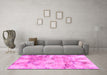 Machine Washable Abstract Pink Modern Rug in a Living Room, wshabs1148pnk