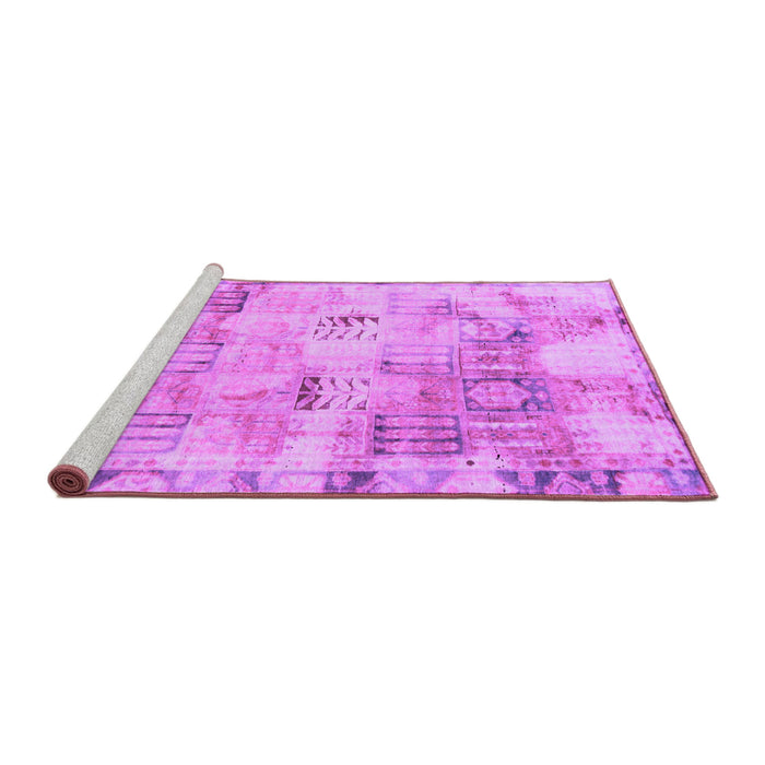 Sideview of Machine Washable Abstract Purple Modern Area Rugs, wshabs1148pur