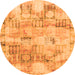 Round Abstract Orange Modern Rug, abs1148org