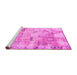 Sideview of Machine Washable Abstract Pink Modern Rug, wshabs1148pnk