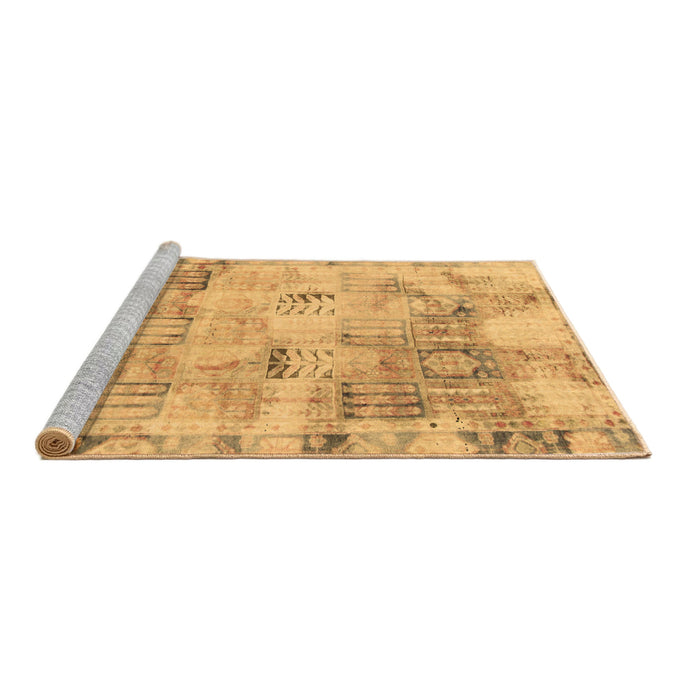 Sideview of Machine Washable Abstract Brown Modern Rug, wshabs1148brn