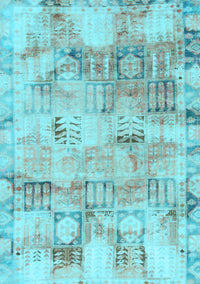 Abstract Light Blue Modern Rug, abs1148lblu