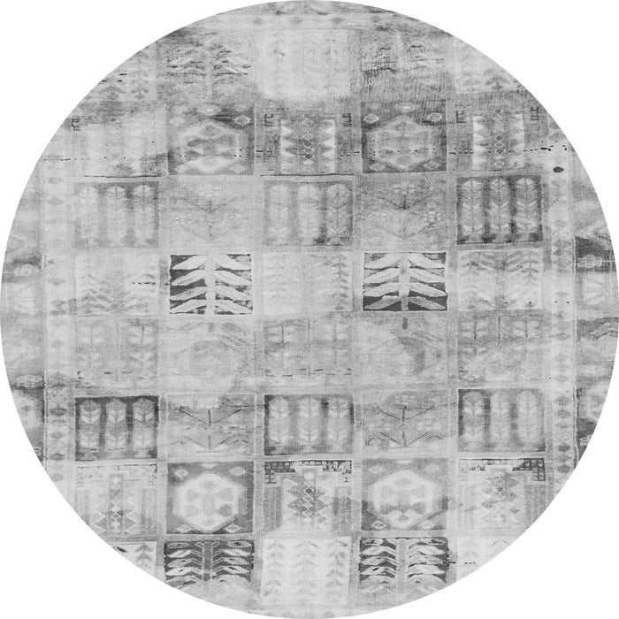 Round Machine Washable Abstract Gray Modern Rug, wshabs1148gry