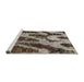 Sideview of Machine Washable Abstract Dark Brown Rug, wshabs1149