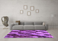 Machine Washable Abstract Purple Modern Rug, wshabs1149pur