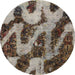 Round Machine Washable Abstract Dark Brown Rug, wshabs1149