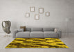 Machine Washable Abstract Yellow Modern Rug in a Living Room, wshabs1149yw