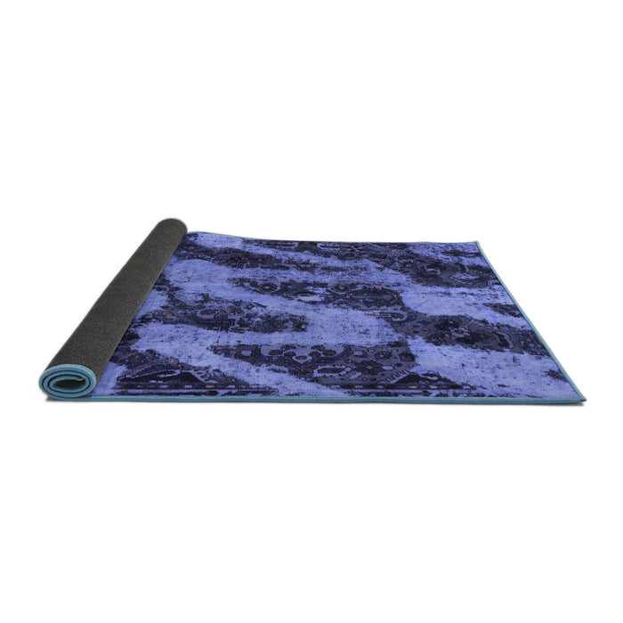 Sideview of Abstract Blue Modern Rug, abs1149blu