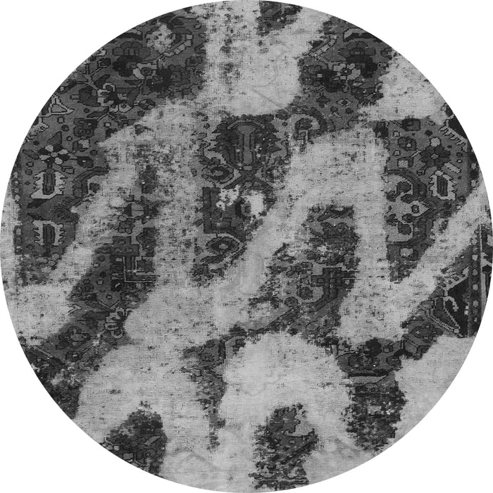 Round Machine Washable Abstract Gray Modern Rug, wshabs1149gry