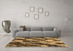 Machine Washable Abstract Brown Modern Rug in a Living Room,, wshabs1149brn