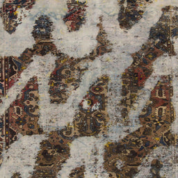 Square Machine Washable Abstract Dark Brown Rug, wshabs1149