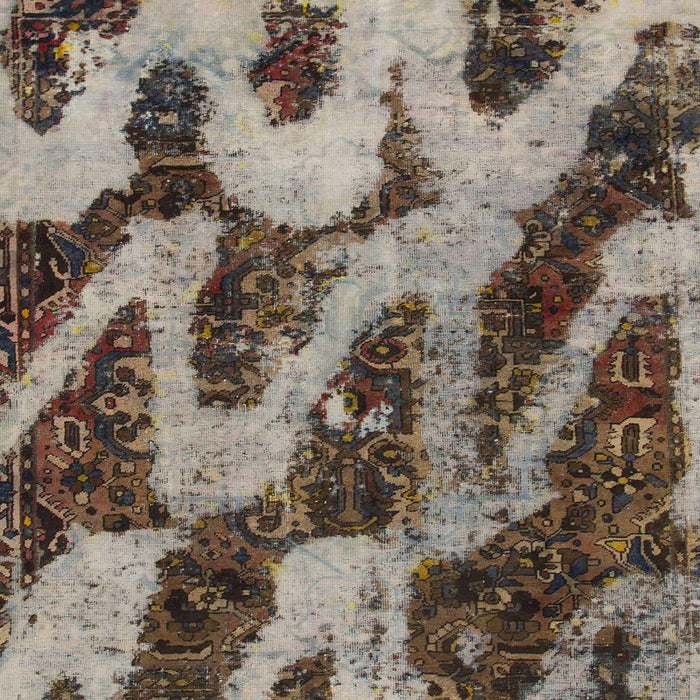 Square Machine Washable Abstract Dark Brown Rug, wshabs1149