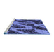 Sideview of Machine Washable Abstract Blue Modern Rug, wshabs1149blu