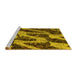 Sideview of Machine Washable Abstract Yellow Modern Rug, wshabs1149yw