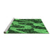 Sideview of Machine Washable Abstract Emerald Green Modern Area Rugs, wshabs1149emgrn