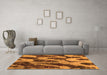 Machine Washable Abstract Orange Modern Area Rugs in a Living Room, wshabs1149org