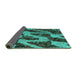 Sideview of Abstract Turquoise Modern Rug, abs1149turq