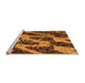 Sideview of Machine Washable Abstract Orange Modern Area Rugs, wshabs1149org