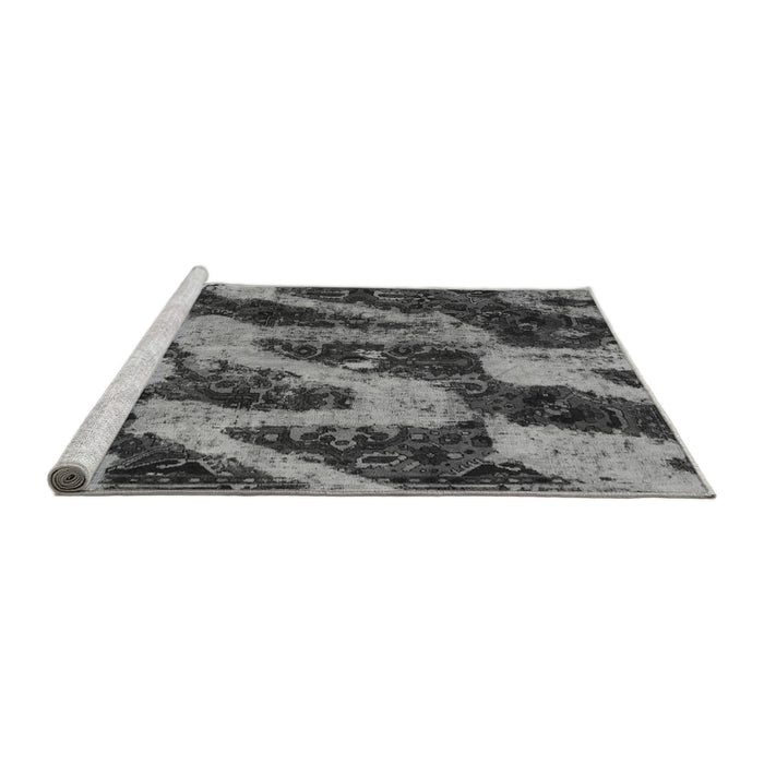 Sideview of Machine Washable Abstract Gray Modern Rug, wshabs1149gry