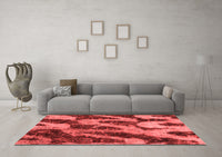 Machine Washable Abstract Red Modern Rug, wshabs1149red