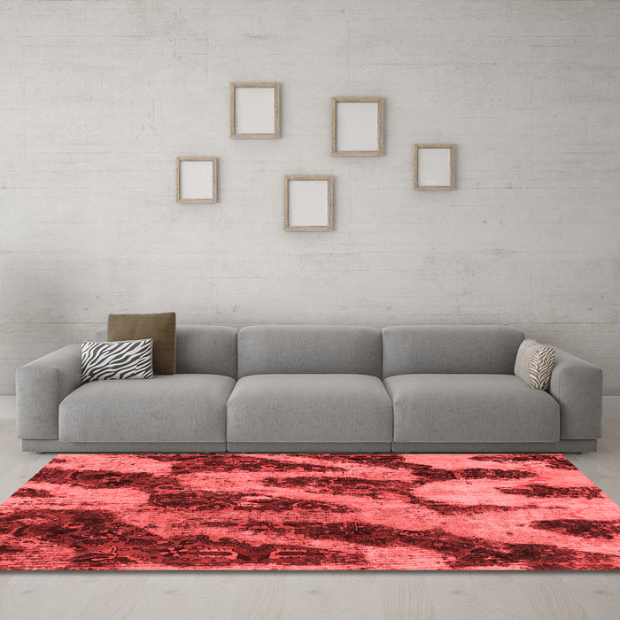 Modern Red Washable Rugs