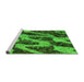 Sideview of Machine Washable Abstract Green Modern Area Rugs, wshabs1149grn