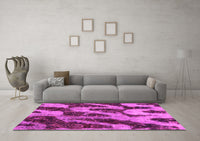 Machine Washable Abstract Pink Modern Rug, wshabs1149pnk