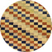 Round Machine Washable Abstract Chestnut Brown Rug, wshabs114