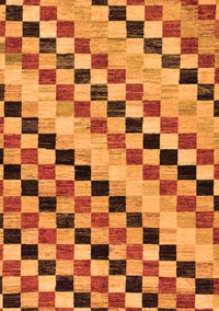 Checkered Orange Modern Rug, abs114org