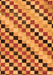 Machine Washable Checkered Orange Modern Area Rugs, wshabs114org