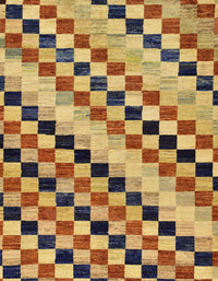 Abstract Chestnut Brown Checkered Rug, abs114