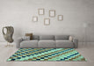 Machine Washable Checkered Light Blue Modern Rug in a Living Room, wshabs114lblu