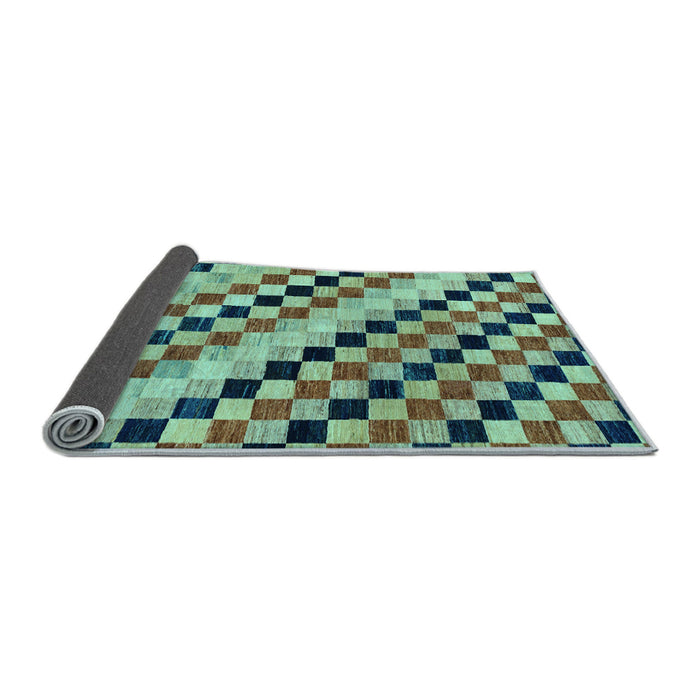 Sideview of Checkered Light Blue Modern Rug, abs114lblu