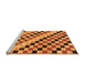 Sideview of Machine Washable Checkered Orange Modern Area Rugs, wshabs114org