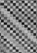 Machine Washable Checkered Gray Modern Rug, wshabs114gry