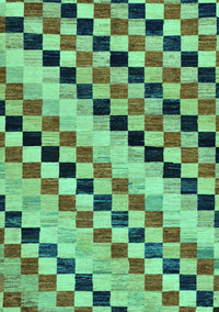 Checkered Turquoise Modern Rug, abs114turq