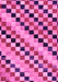 Machine Washable Checkered Pink Modern Rug, wshabs114pnk