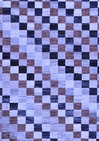 Checkered Blue Modern Rug, abs114blu