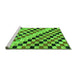 Sideview of Machine Washable Checkered Green Modern Area Rugs, wshabs114grn