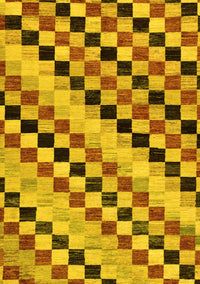 Checkered Yellow Modern Rug, abs114yw