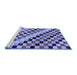 Sideview of Machine Washable Checkered Blue Modern Rug, wshabs114blu