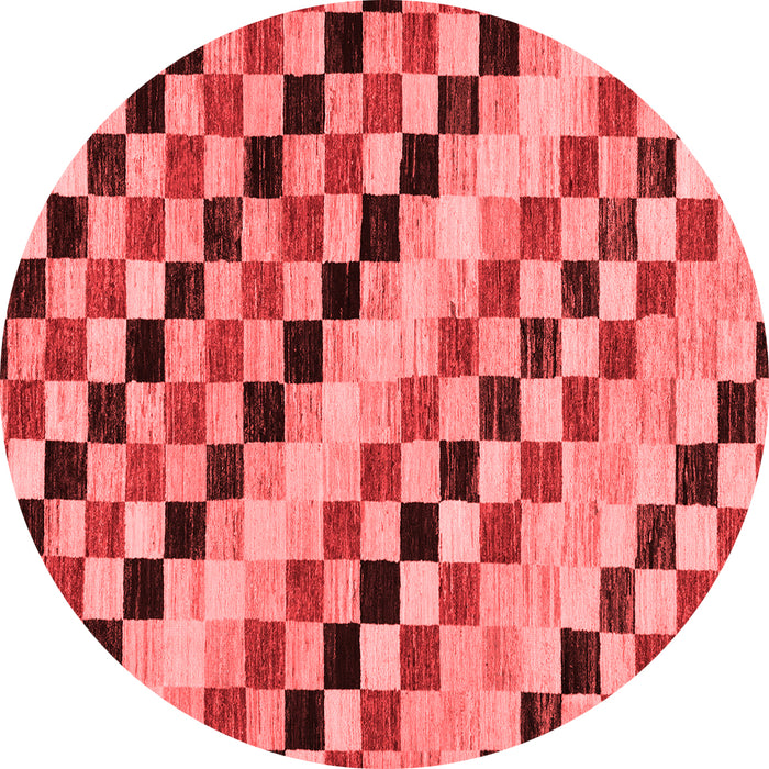 Machine Washable Checkered Red Modern Rug, wshabs114red