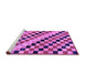 Sideview of Machine Washable Checkered Purple Modern Area Rugs, wshabs114pur