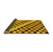 Sideview of Checkered Yellow Modern Rug, abs114yw