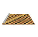 Sideview of Machine Washable Checkered Brown Modern Rug, wshabs114brn