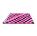 Sideview of Machine Washable Checkered Pink Modern Rug, wshabs114pnk