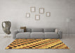 Machine Washable Checkered Brown Modern Rug in a Living Room,, wshabs114brn
