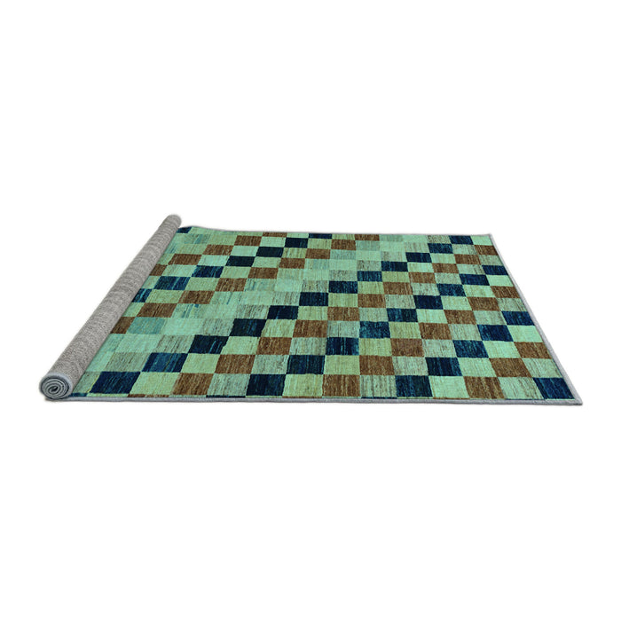 Sideview of Machine Washable Checkered Light Blue Modern Rug, wshabs114lblu